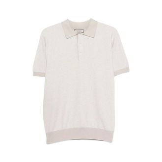 Canali Polo Shirts, male, Beige, Size: 3XL Textured Knit Polo