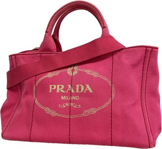 Prada Pink Canvas Tote Bag (Pre-Owned)