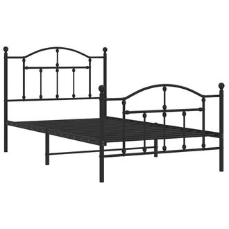 Berkfield Home Metal Bed Frame with Headboard & Footboard Black 100x190 cm