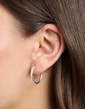 Thomas Sabo Orecchini a cerchio argentati con pietre bianche-Argento