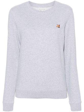 Maison Kitsuné Sweater met vossenkop - Grijs