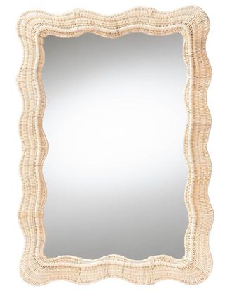 Baxton Studio Hasana Bohemian Rattan Accent Wall Mirror