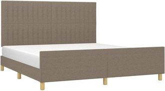 vidaXL Cama Sin Colch&oacute;n Tela Gris Taupe 160x200 Cm Vidaxl