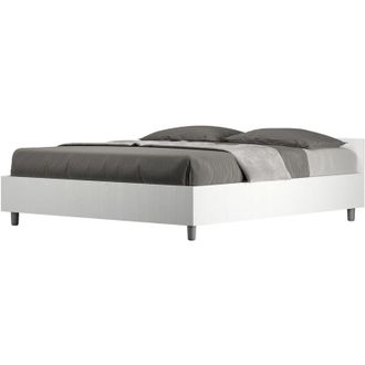 Itamoby Cama Matrimonio Canap&eacute; Somier 160 X 190 Cm Dise&ntilde;o Blanco Nuamo