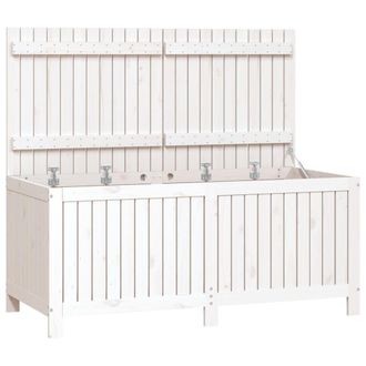 vidaXL Contenitore Da Giardino Bianco 147x68x64 Cm Legno Massello Pino - Vidaxl