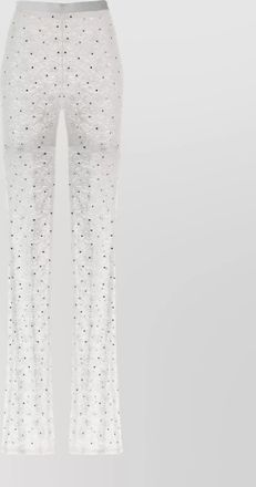 Alessandra Rich rhinestone lace flared leggings