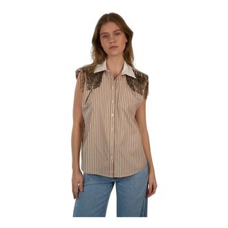 Dante6 Dames, Blouses & Shirts, Bruin, Maat: L Katoen