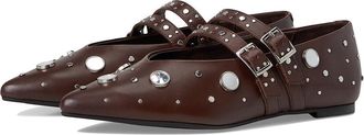 Free People Hall Of Mirrors Mary Janes Womens Flat Shoes Espresso Leather : EU 37.5 (US Womens 7.5) M
