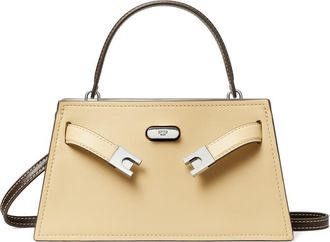 Tory Burch Petite Lee Radziwill Leather Double Bag in Light Camel at Nordstrom