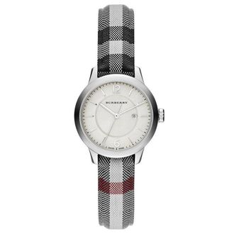 Burberry Klassiek rond horloge - Dames - Accessoires - Grijs - Maat: ONE Size Leer