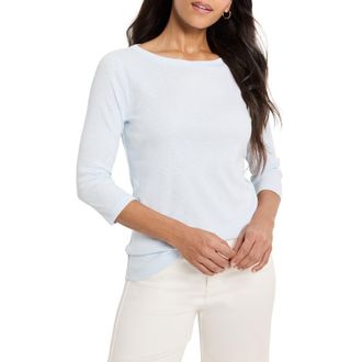 Nic+Zoe Boat Neck T-Shirt in Pale Sky at Nordstrom Rack, Size Xx-Large