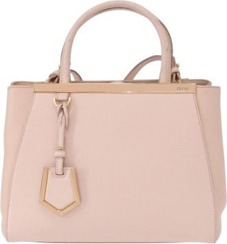 Fendi 2Jours Bag Leather Beige Leather Handbag (Pre-Owned)