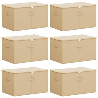 vidaXL Caja De Almacenamiento 6 Pcs Crema 55 X 35 X 32 Cm Vidaxl