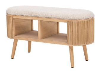 Nordlys Bohemian Style Rattan Bench in White