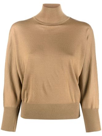 Max Mara three-quarter sleeve jumper - women - Virgin Wool - M - Brown