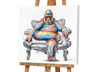 Schubiger M&ouml;bel Bild Bunter Gorilla im Sessel 2