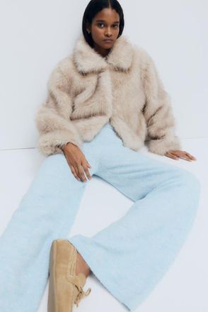H&M Knitted Pull-on Trousers in Light Blue Melange at Nordstrom, Size X-Large