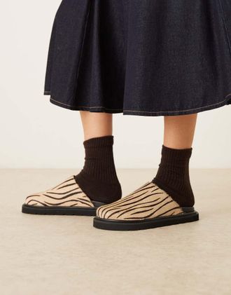 WALK LONDON Walk London - Holly - Sabot con stampa zebrata-Multicolore