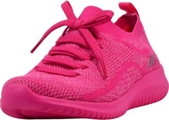 Skechers Womens Ultra Flex Statements Sneaker, Hot Pink, 9