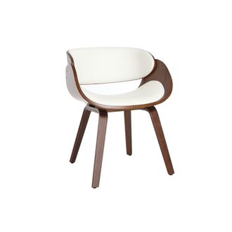 Miliboo Miliboo - Silla Blanca Y Madera Oscura Nogal Bent
