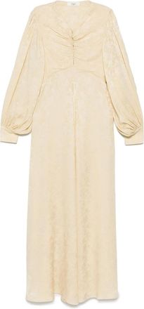 Chlo&eacute; Floral-jacquard Ruched Midi Dress