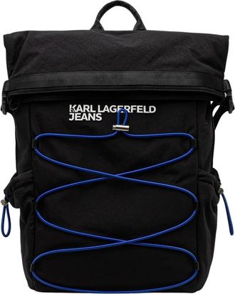 Karl Lagerfeld Roll-top Rugzak - Heren - Rugzakken - Zwart - ONE Size - Polyester - Tassen