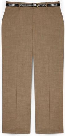 Fiorella Rubino Broeken, Dames, Beige, 3Xl, Polyester, Broek met wijde pijpen en riem