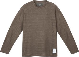 SATISFY Fuzz Fleece AD Long Tee - Heren - Ronde hals truien - Bruin - XL - Truien & Vesten