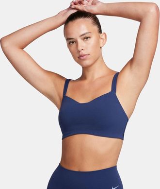 Nike Zenvy Sports Bra Women Navy Light-Support Padded Strappy Back DSGL319