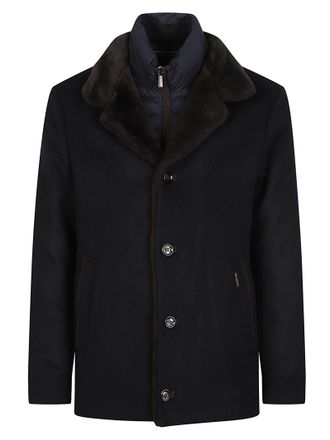 Moorer Teodor-Le Black Fur-Collar Wool-Cashmere Jacket