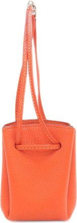 Hermès Orange Chevre Leather Pouch (Pre-Owned)