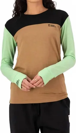 Mons Royale Yotai Merino High Neck Top In Macha Toffee Black