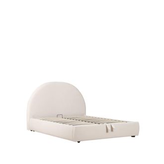 Klast Cama abatible 160 tapizado beige 218 x 179 cm