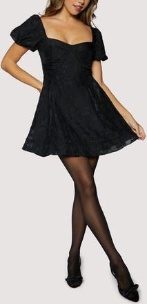 Lost + Wander Petal Veil Jacquard Minidress in Black at Nordstrom Rack, Size X-Small