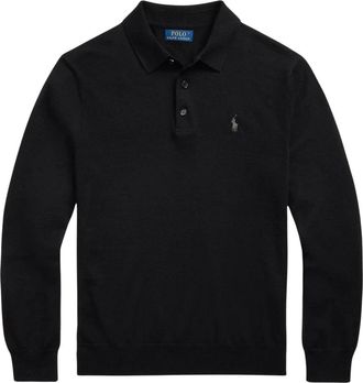 Polo Ralph Lauren Polo van merinowol - Heren - Polos - Zwart - 2XL - Wol - Tops