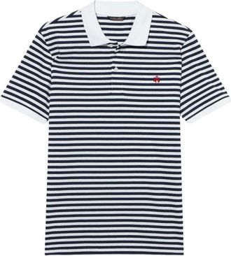 Brooks Brothers Awning Stripe Cotton Polo - Heren - Polos - Blauw - 2XL - Katoen - Tops