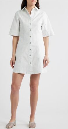 FRNCH Ellyne Cotton Shirtdress in Creme at Nordstrom, Size X-Large