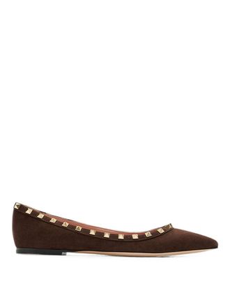 Valentino Garavani Rockstud suede ballet flats