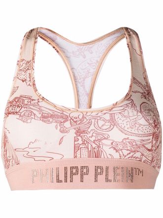 Philipp Plein Reggiseno con stampa - Arancione