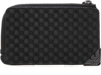 Emporio Armani Leren portemonnee met kaarthouder vakken - Heren - Portefeuilles - Zwart - ONE Size - Leer - Accessoires