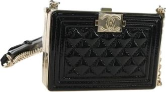 Chanel Pre-owned Vintage Patent Leather Shoulder Bag - Dames - Vintage Clutch - Zwart - ONE Size - Leer - Vintage