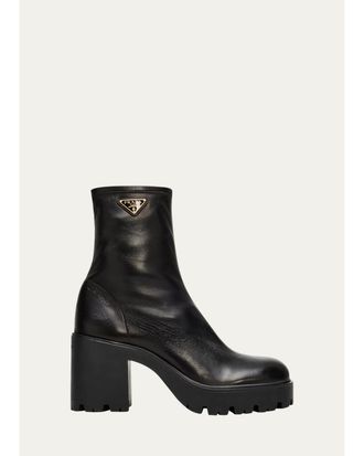 Prada 85mm Nappa Leather Ankle Boots