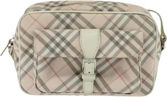 Burberry Pre-owned Cross Body Bags, female, Beige, Size: ONE SIZE Pre-owned Canvas Shoulder Bag