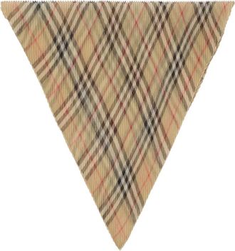 Burberry checked pleated silk chiffon scarf - unisex - Silk - OS - Neutrals