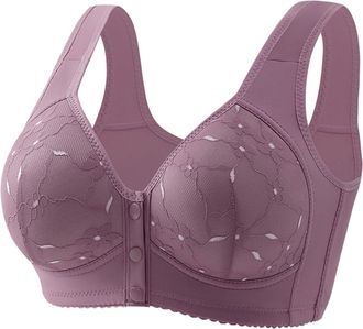 Generic Seamless Bras for Women Nursing Bras Breastfeeding Flower Print-Maternity Bra Padded Full Bust Bras for Women Front Fastening Front Closure Bras for W