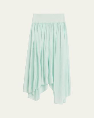 Maria McManus Wave Sheer Knit Asymmetric Midi Skirt