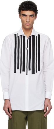 Junya Watanabe x Maison Kitsuné logo-embroidered shirt - men
