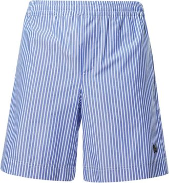 Msgm Gestreept Katoen Poplin Bermuda Shorts - Heren - Korte Broeken - Veelkleurig - S - Katoen - Korte Broeken
