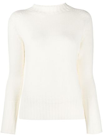 Drumohr Classic Ribbed Crew Neck Wool Sweater