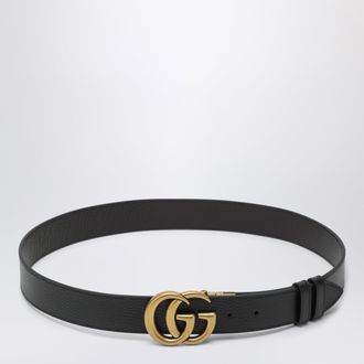 Gucci Cintura in pelle reversibile Nera/Marrone con fibbia Doppia G